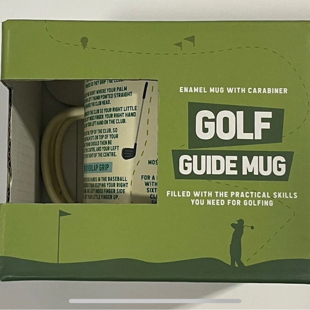 Gift Republic - Golf guide enamel mug with carabiner NIB